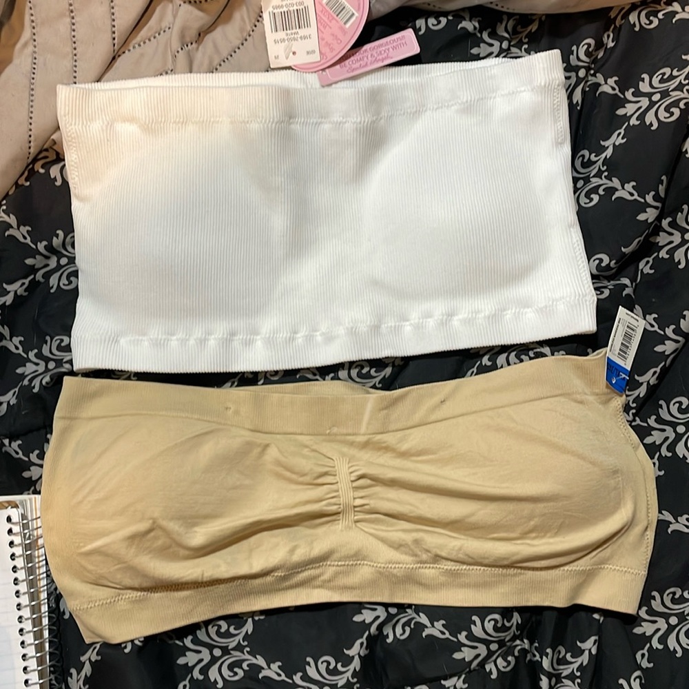 2 new strapless bralettes